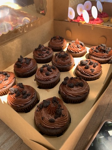 Chocolate cupcakes with chocolate chips